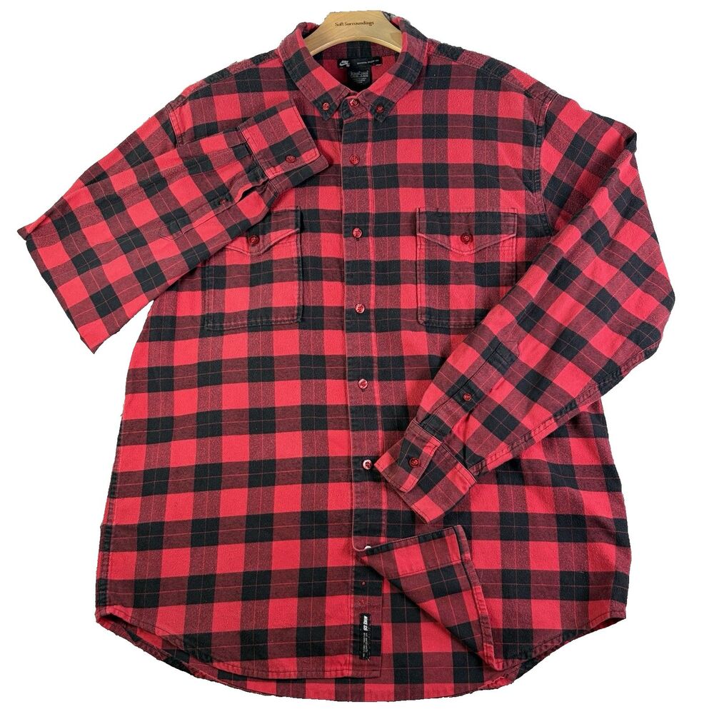 Nike SB Flannel Shirt Mens Large Lumberjack Plaid Skate Y2k Tony Hawk Beaverton